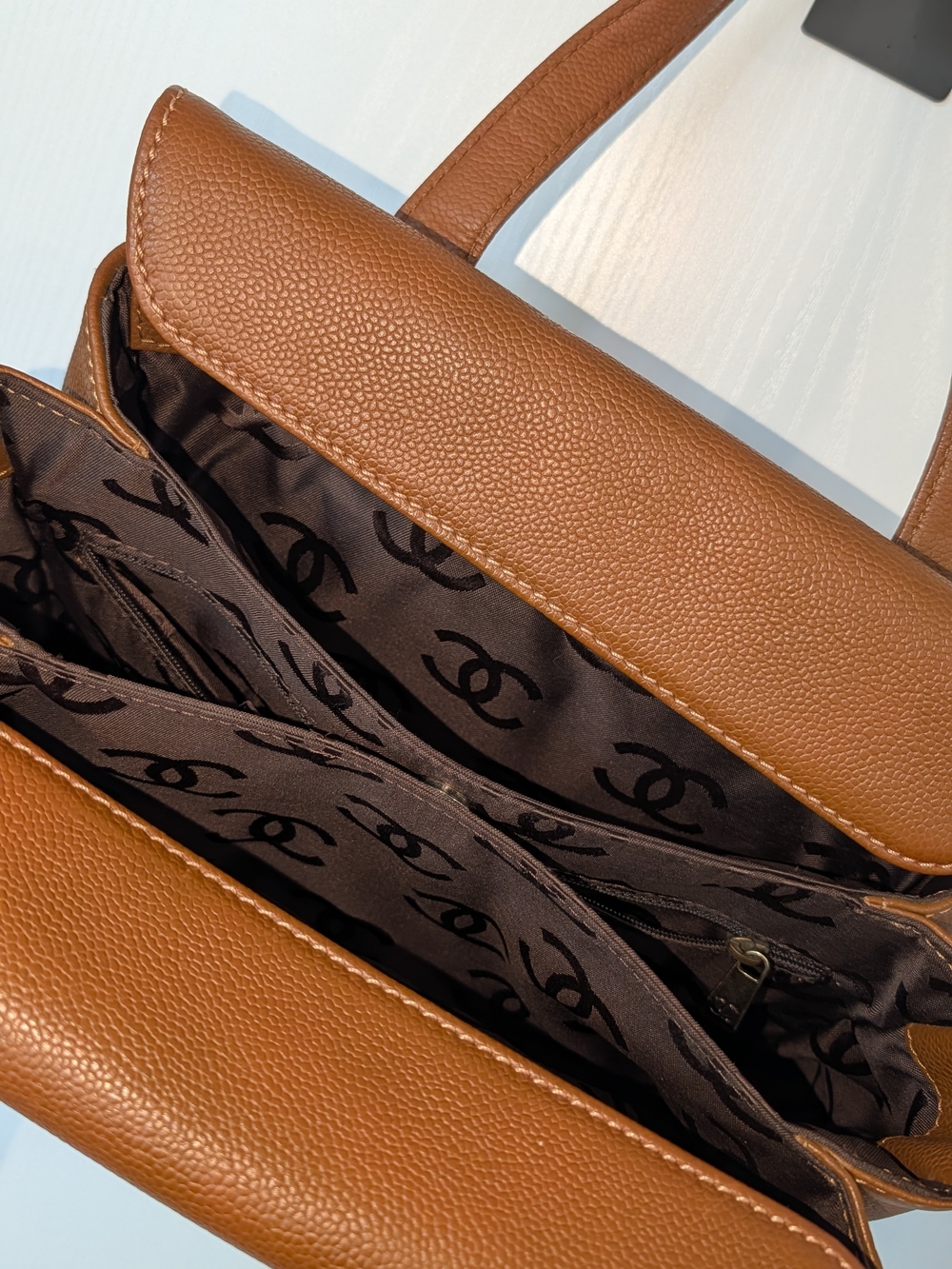 Chanel Rare Caviar Brown Leather Top-Handle Bag - Picture 6 of 10